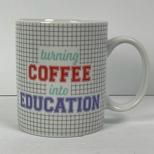Large Turning Coffee into Education 27 oz Ceramic Mug / teacher tea cup cocoa